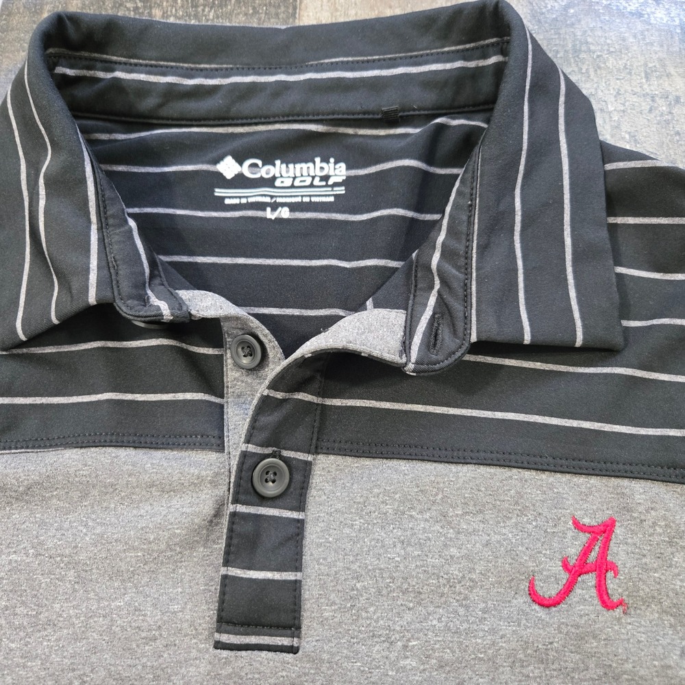 Alabama Crimson Tide Columbia Golf Omni Wick Polo Shirt Heather Grey Mens Large - Picture 2 of 10